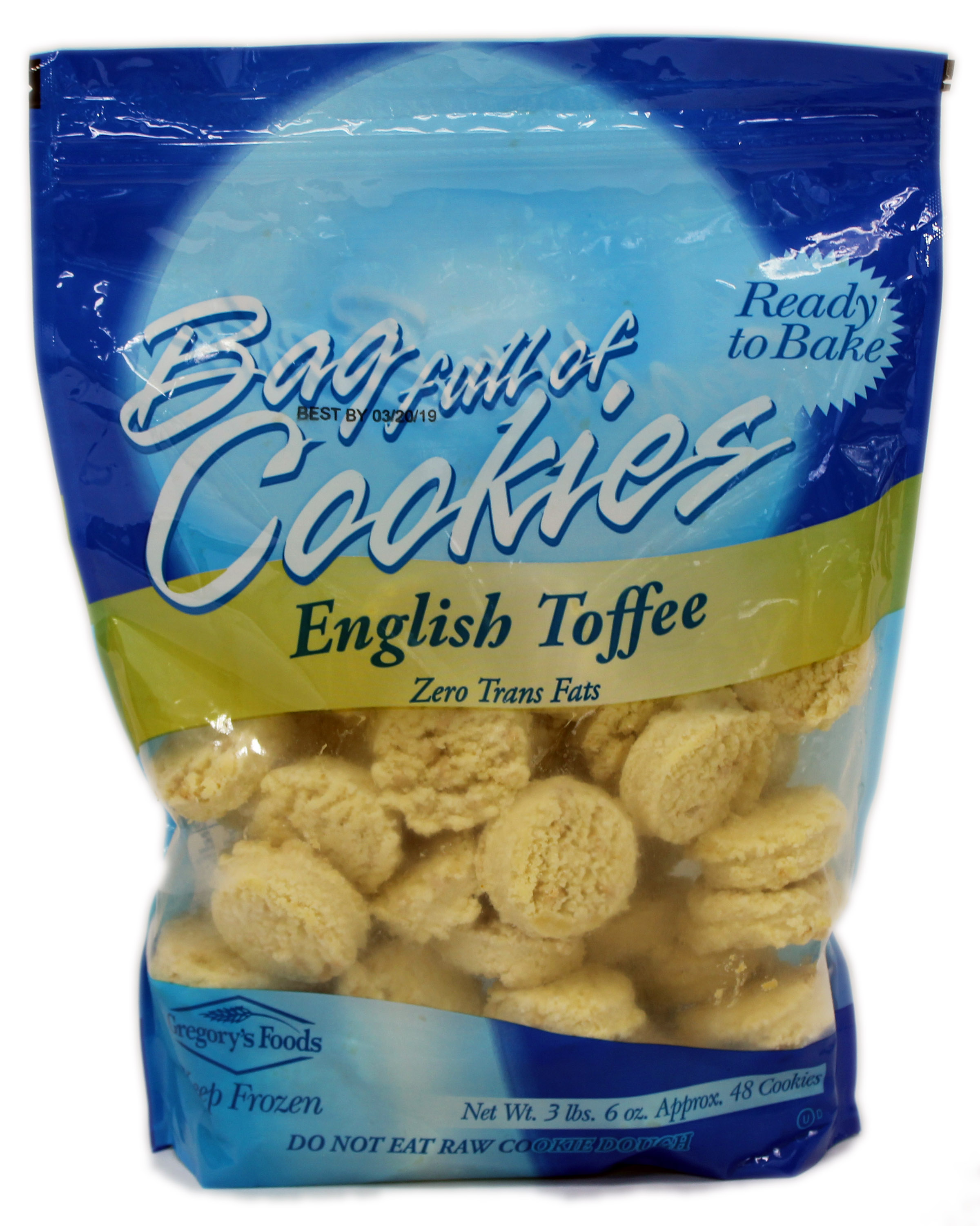 Bag of Cookies in Illinois stores. Cookies by Gregory's Foods, Eagan, MN